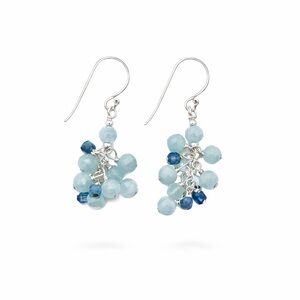 HK1059 Aquamarine Cluster Earrings